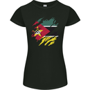Torn Mozambique Flag Mozambican Day Football Womens Petite Cut T-Shirt Black