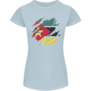 Torn Mozambique Flag Mozambican Day Football Womens Petite Cut T-Shirt Light Blue