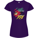 Torn Mozambique Flag Mozambican Day Football Womens Petite Cut T-Shirt Purple