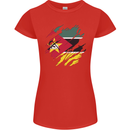 Torn Mozambique Flag Mozambican Day Football Womens Petite Cut T-Shirt Red