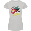 Torn Mozambique Flag Mozambican Day Football Womens Petite Cut T-Shirt Sports Grey