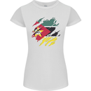 Torn Mozambique Flag Mozambican Day Football Womens Petite Cut T-Shirt White