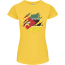 Torn Mozambique Flag Mozambican Day Football Womens Petite Cut T-Shirt Yellow