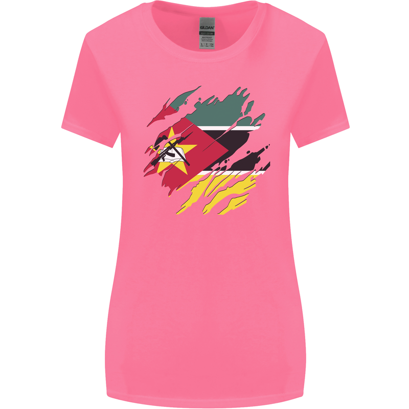 Torn Mozambique Flag Mozambican Day Football Womens Wider Cut T-Shirt Azalea