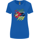 Torn Mozambique Flag Mozambican Day Football Womens Wider Cut T-Shirt Royal Blue