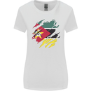 Torn Mozambique Flag Mozambican Day Football Womens Wider Cut T-Shirt White