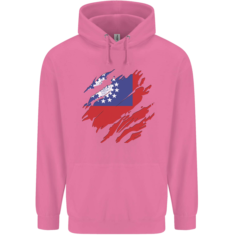 Torn Myanmar Flag Burmese Day Football Childrens Kids Hoodie Azalea