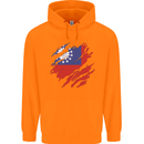Torn Myanmar Flag Burmese Day Football Childrens Kids Hoodie Orange
