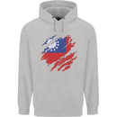Torn Myanmar Flag Burmese Day Football Childrens Kids Hoodie Sports Grey