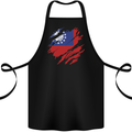 Torn Myanmar Flag Burmese Day Football Cotton Apron 100% Organic Black