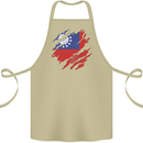 Torn Myanmar Flag Burmese Day Football Cotton Apron 100% Organic Khaki