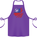Torn Myanmar Flag Burmese Day Football Cotton Apron 100% Organic Purple