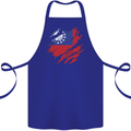 Torn Myanmar Flag Burmese Day Football Cotton Apron 100% Organic Royal Blue