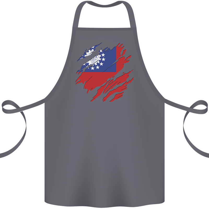 Torn Myanmar Flag Burmese Day Football Cotton Apron 100% Organic Steel