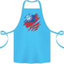 Torn Myanmar Flag Burmese Day Football Cotton Apron 100% Organic Turquoise