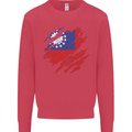 Torn Myanmar Flag Burmese Day Football Kids Sweatshirt Jumper Heliconia