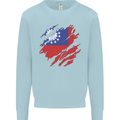 Torn Myanmar Flag Burmese Day Football Kids Sweatshirt Jumper Light Blue