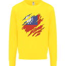 Torn Myanmar Flag Burmese Day Football Kids Sweatshirt Jumper Yellow