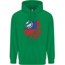 Torn Myanmar Flag Burmese Day Football Mens 80% Cotton Hoodie Irish Green