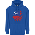 Torn Myanmar Flag Burmese Day Football Mens 80% Cotton Hoodie Royal Blue