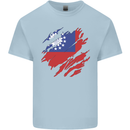 Torn Myanmar Flag Burmese Day Football Mens Cotton T-Shirt Tee Top Light Blue