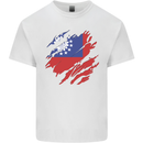 Torn Myanmar Flag Burmese Day Football Mens Cotton T-Shirt Tee Top White