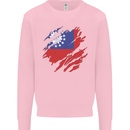 Torn Myanmar Flag Burmese Day Football Mens Sweatshirt Jumper Light Pink