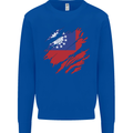 Torn Myanmar Flag Burmese Day Football Mens Sweatshirt Jumper Royal Blue