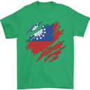 Torn Myanmar Flag Burmese Day Football Mens T-Shirt 100% Cotton Irish Green