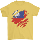 Torn Myanmar Flag Burmese Day Football Mens T-Shirt 100% Cotton Yellow