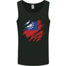 Torn Myanmar Flag Burmese Day Football Mens Vest Tank Top Black