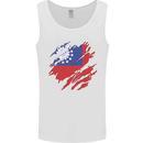 Torn Myanmar Flag Burmese Day Football Mens Vest Tank Top White