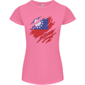 Torn Myanmar Flag Burmese Day Football Womens Petite Cut T-Shirt Azalea