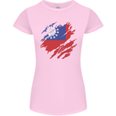 Torn Myanmar Flag Burmese Day Football Womens Petite Cut T-Shirt Light Pink