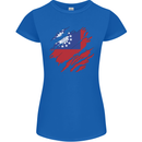 Torn Myanmar Flag Burmese Day Football Womens Petite Cut T-Shirt Royal Blue