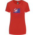 Torn Myanmar Flag Burmese Day Football Womens Wider Cut T-Shirt Red