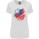 Torn Myanmar Flag Burmese Day Football Womens Wider Cut T-Shirt White