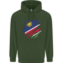 Torn Namibia Flag Namibian Day Football Childrens Kids Hoodie Forest Green