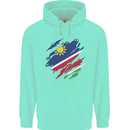Torn Namibia Flag Namibian Day Football Childrens Kids Hoodie Peppermint