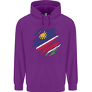 Torn Namibia Flag Namibian Day Football Childrens Kids Hoodie Purple