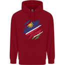 Torn Namibia Flag Namibian Day Football Childrens Kids Hoodie Red