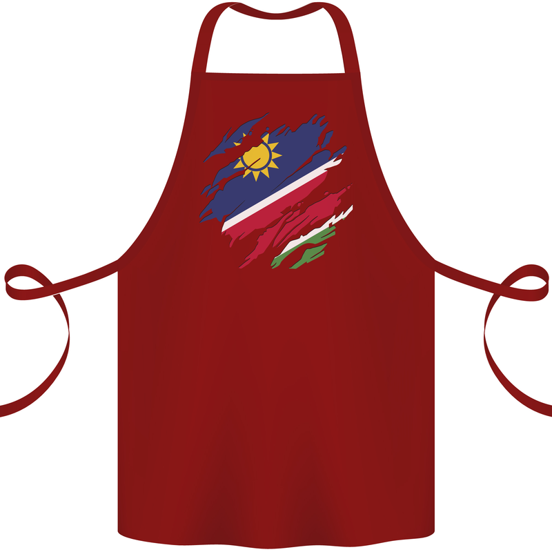 Torn Namibia Flag Namibian Day Football Cotton Apron 100% Organic Maroon