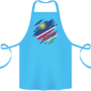 Torn Namibia Flag Namibian Day Football Cotton Apron 100% Organic Turquoise