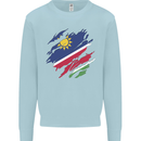 Torn Namibia Flag Namibian Day Football Kids Sweatshirt Jumper Light Blue
