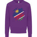 Torn Namibia Flag Namibian Day Football Kids Sweatshirt Jumper Purple