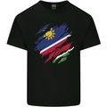 Torn Namibia Flag Namibian Day Football Kids T-Shirt Childrens Black