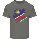 Torn Namibia Flag Namibian Day Football Kids T-Shirt Childrens Charcoal
