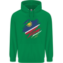Torn Namibia Flag Namibian Day Football Mens 80% Cotton Hoodie Irish Green