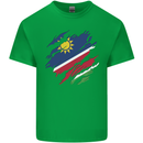 Torn Namibia Flag Namibian Day Football Mens Cotton T-Shirt Tee Top Irish Green