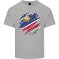 Torn Namibia Flag Namibian Day Football Mens Cotton T-Shirt Tee Top Sports Grey